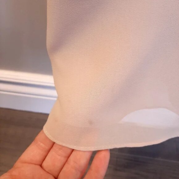 Bella Formals Nude Draped Neck Beaded Waist A-Line Prom Wedding Dress - Picture 12 of 16